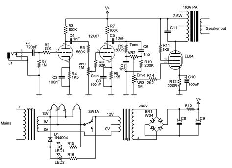 0V 155V 155V 1. . 12ax7 el84 amp schematic